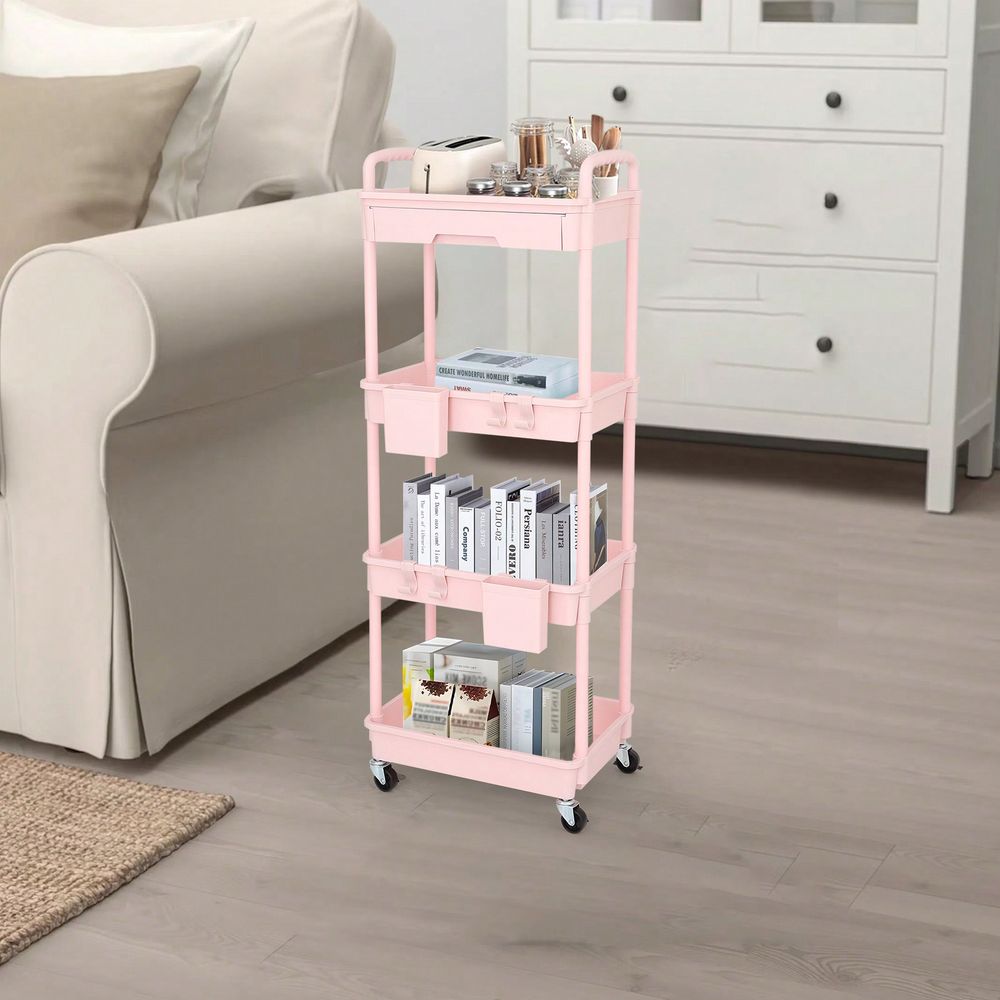 Office Drawer Organizer - 4 Tier Rolling Utility Cart With