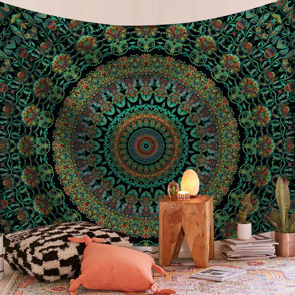 Home Office Yoga Room - Indian Mandala Wall Hanging Tapestry Psychedelic