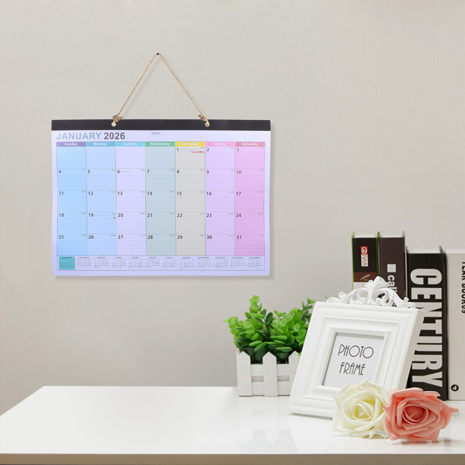 Home Office Layout - 2026 Wall Calendar 18 Months from