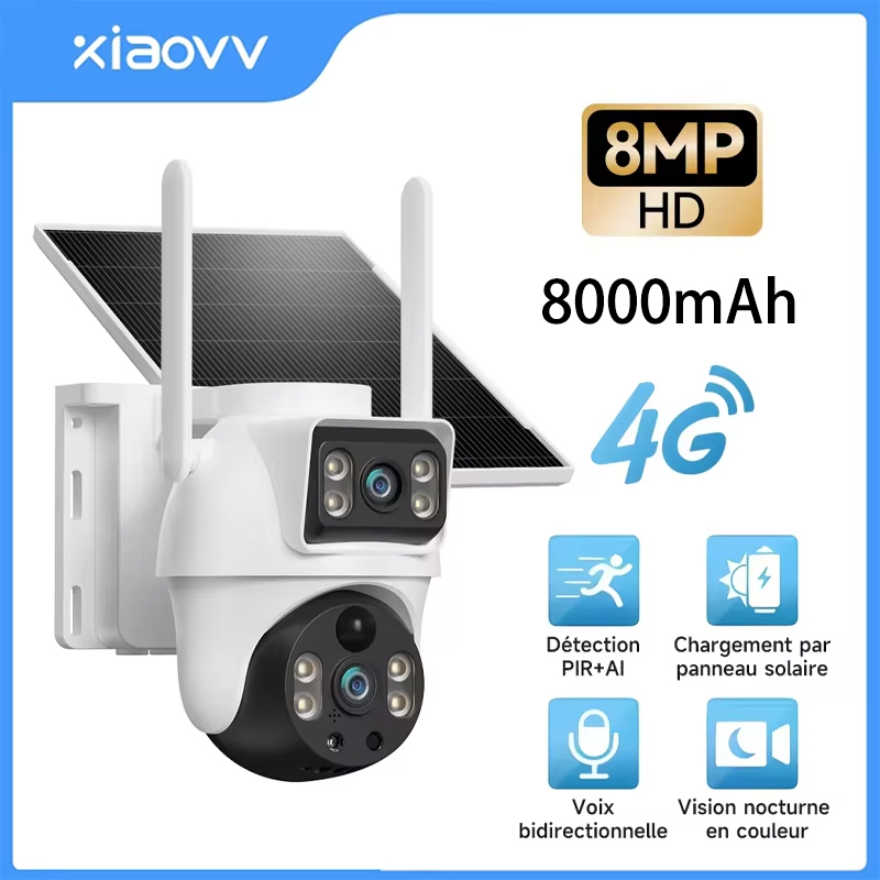 Home Office Zoom - XIAOVV 8MP 4G LTE Solar Outdoor