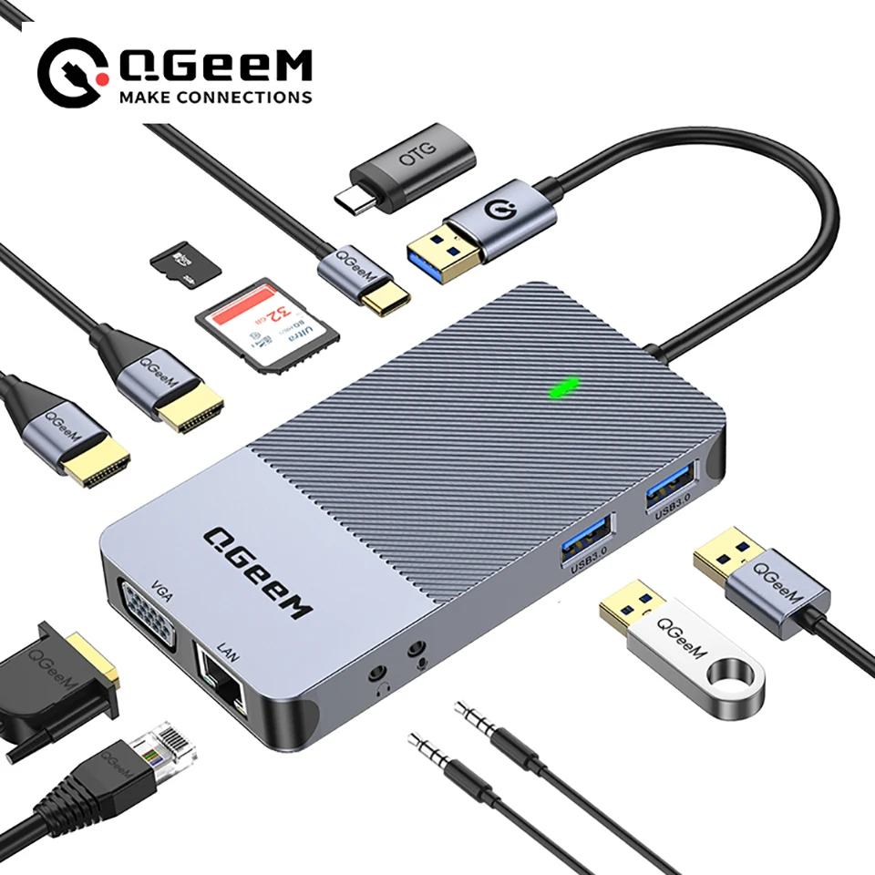 Home Office For Mac - QGeeM USB 3.0 Docking Station, Triple