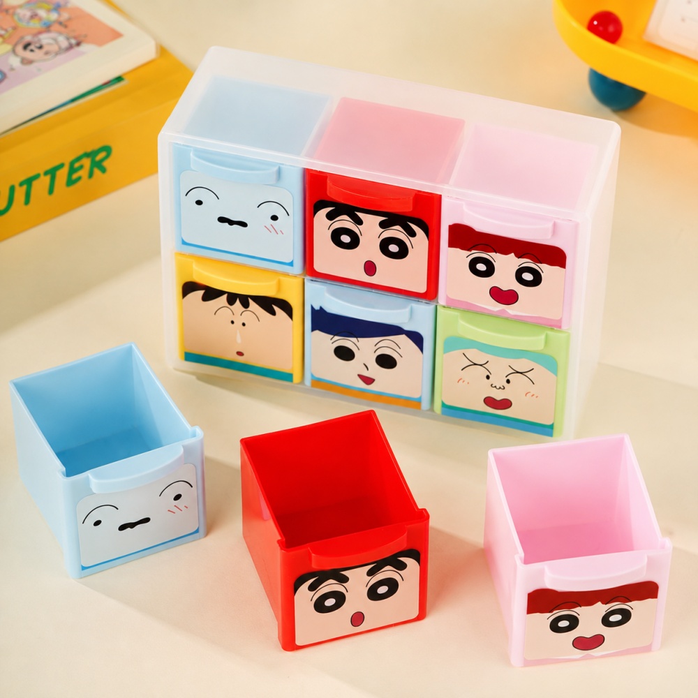 Office Drawer Organizer - Genuine Crayon Shin-chan 6 Grid Desk