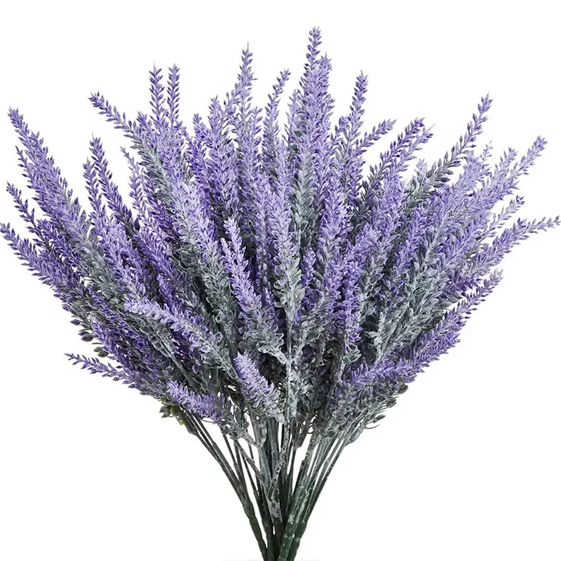 Home Office Layout - 1 Bundle Purple Artificial Lavender Flowers