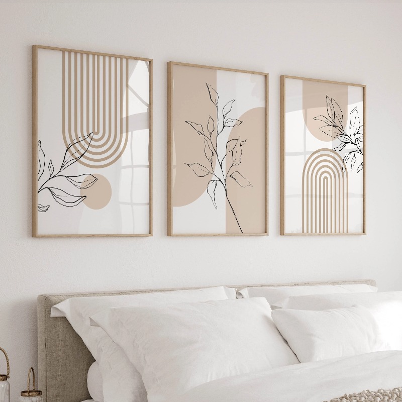 Home Office Minimalist - Neutral Wall Art Prints for Modern