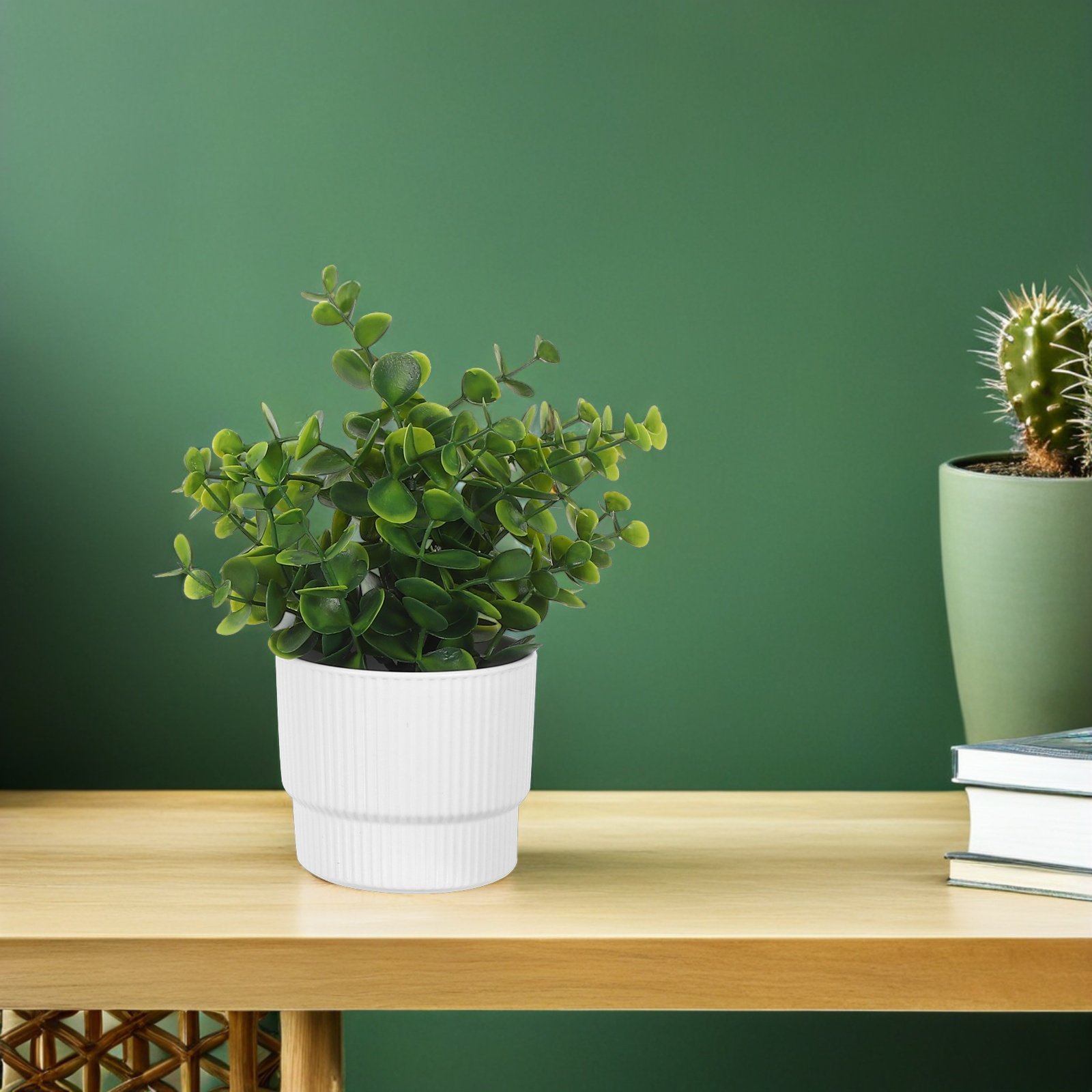 Home Office Simulator - 3Pcs Artificial Bonsai Faux Eucalyptus Potted
