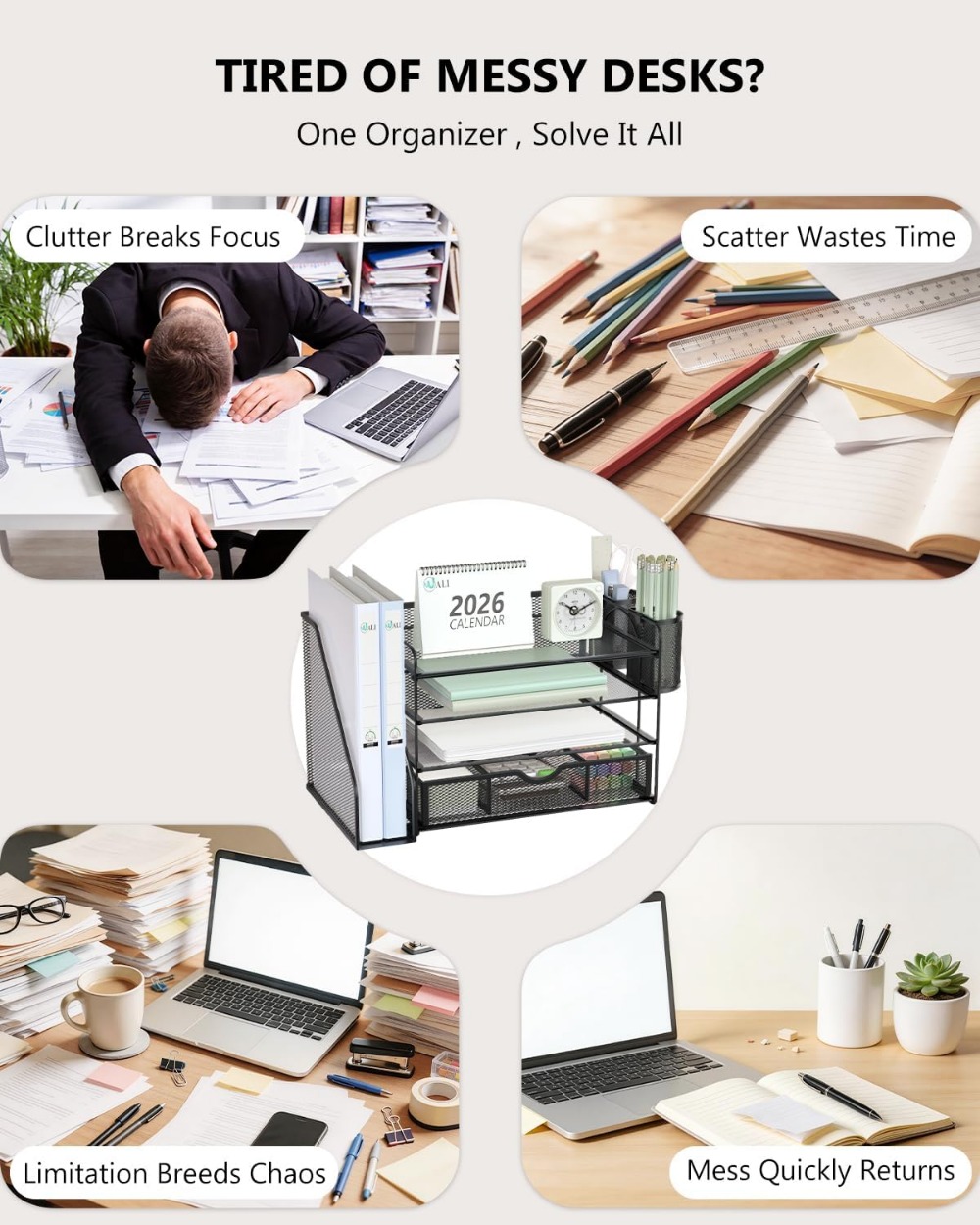 4-Tier Desktop File Organizer  - огляд і ціна Office Drawer Organizer