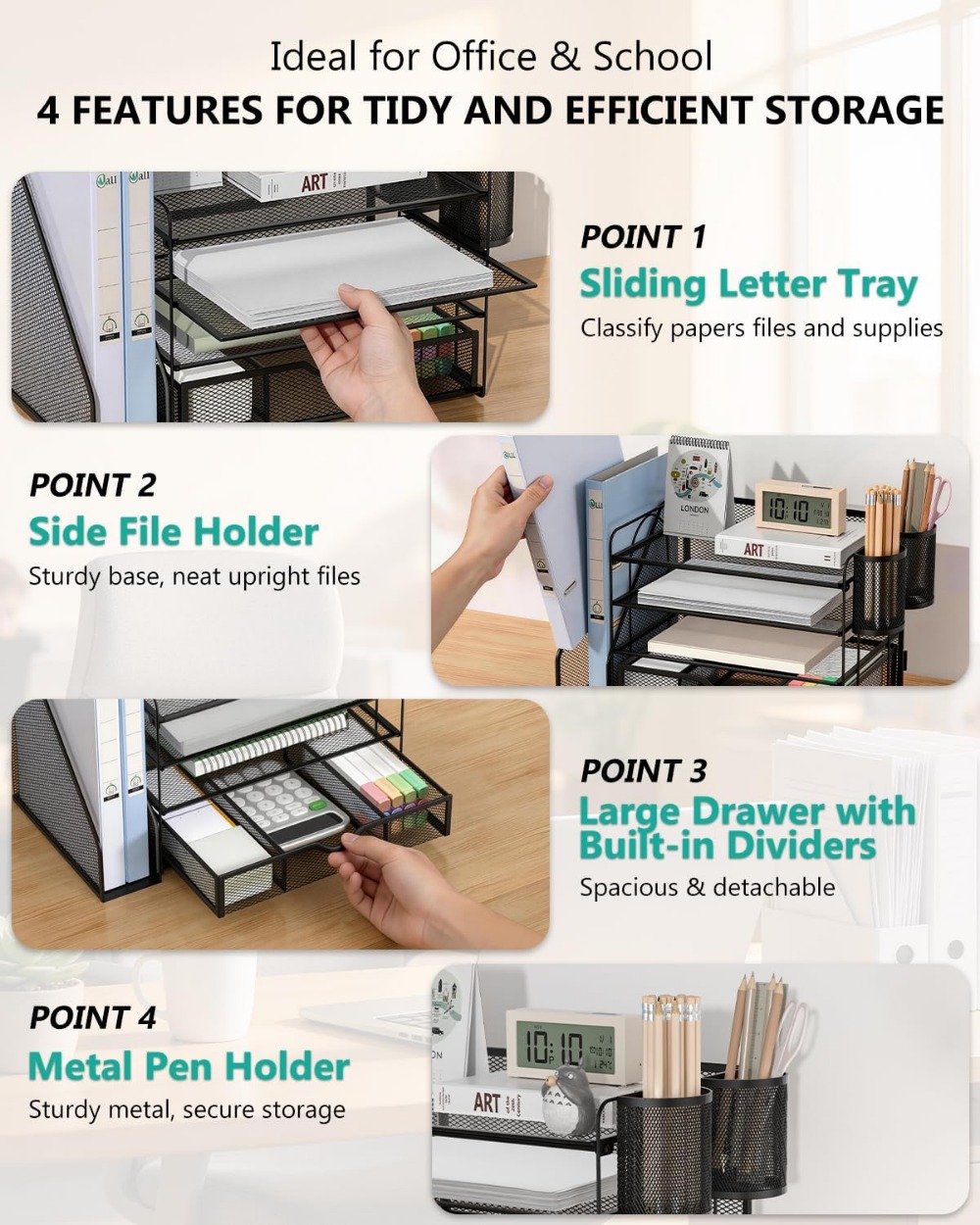 4-Tier Desktop File Organizer  - огляд і ціна Office Drawer Organizer