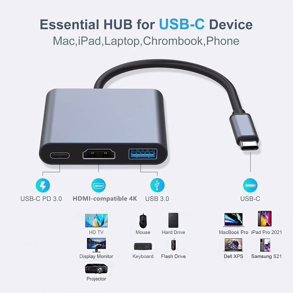 3 In 1 Usb-C Usb Hub Male To F - огляд і ціна Home Office For Mac
