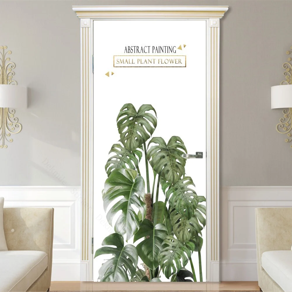 3D Door Sticker Leaf Plants Wa - огляд і ціна Home Office Wallpaper
