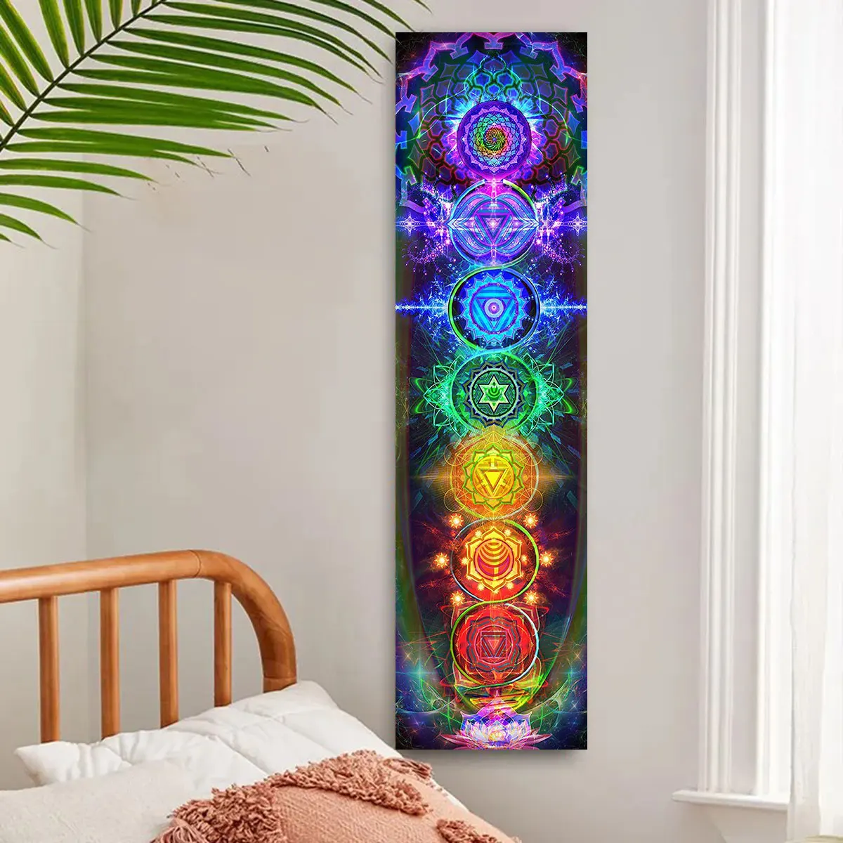 Colorful Chakra Wall Tapestry  - огляд і ціна Home Office Yoga Room