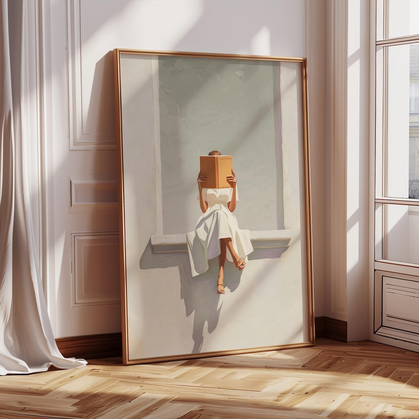 Modern Abstract Woman Reading  - огляд і ціна Home Office Minimalist