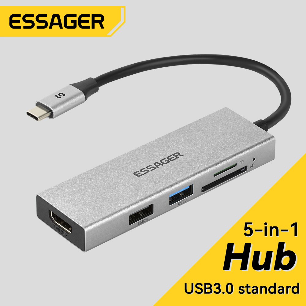 Essager 5 in 1 USB C HUB HDMI- - огляд і ціна Home Office For Mac
