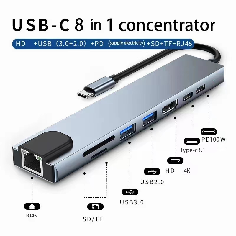 Usb 8 In 1 Type C 3 1 To 4k Hd - огляд і ціна Home Office For Mac