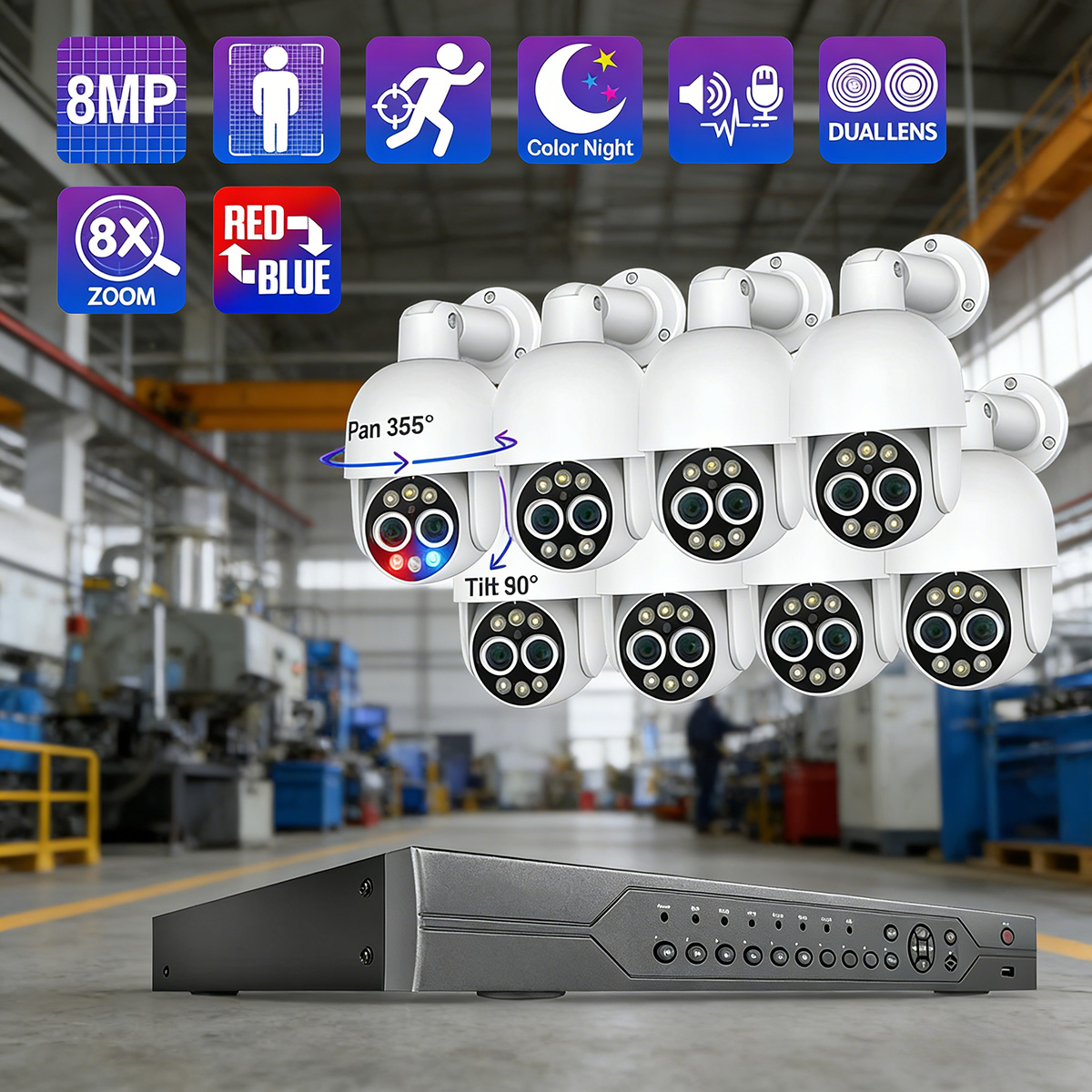 16CH 4+4MP 8X Zoom PTZ POE Sec - огляд і ціна Home Office Zoom