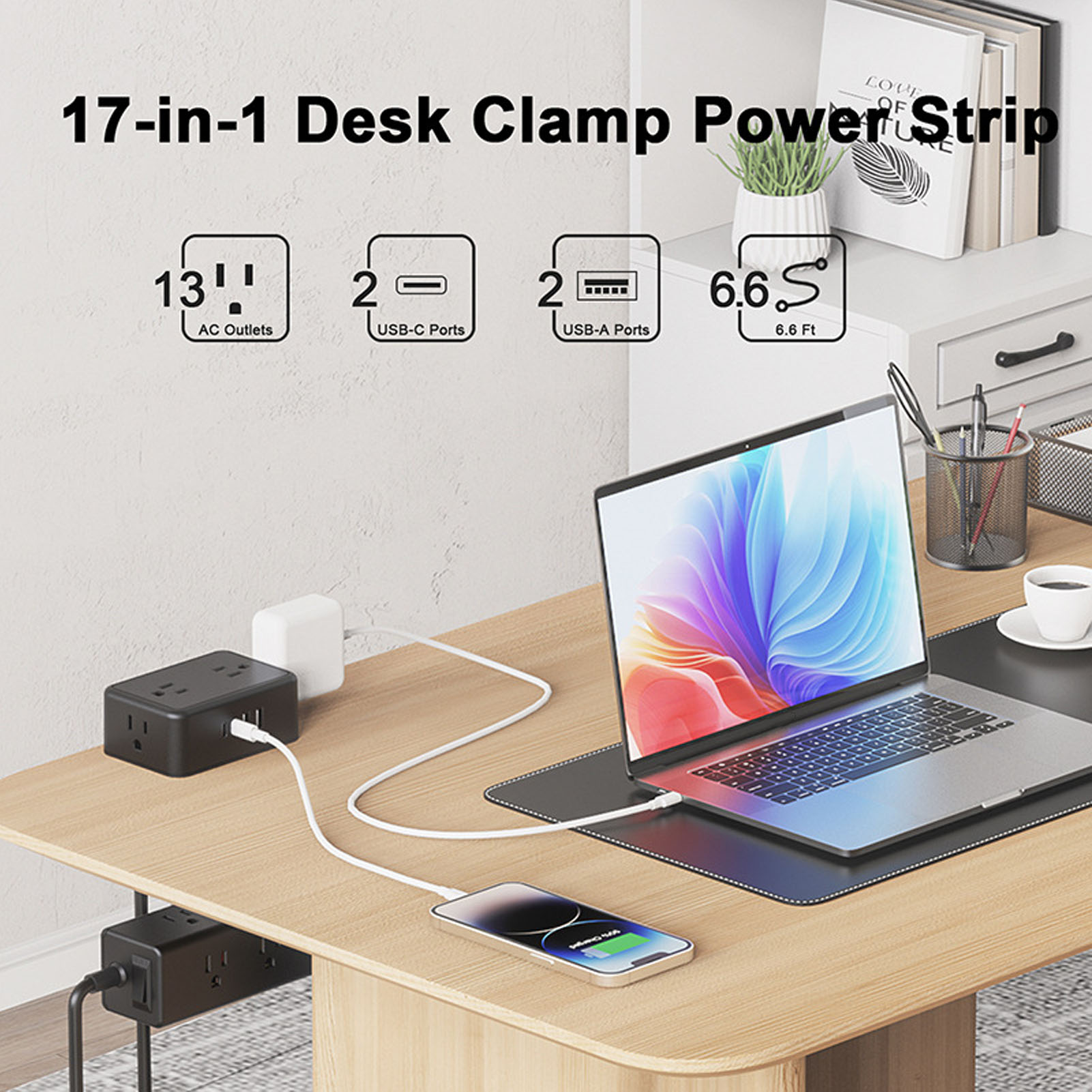 17 in 1 Power Strip Dual Layer - огляд і ціна Power Strip Desk