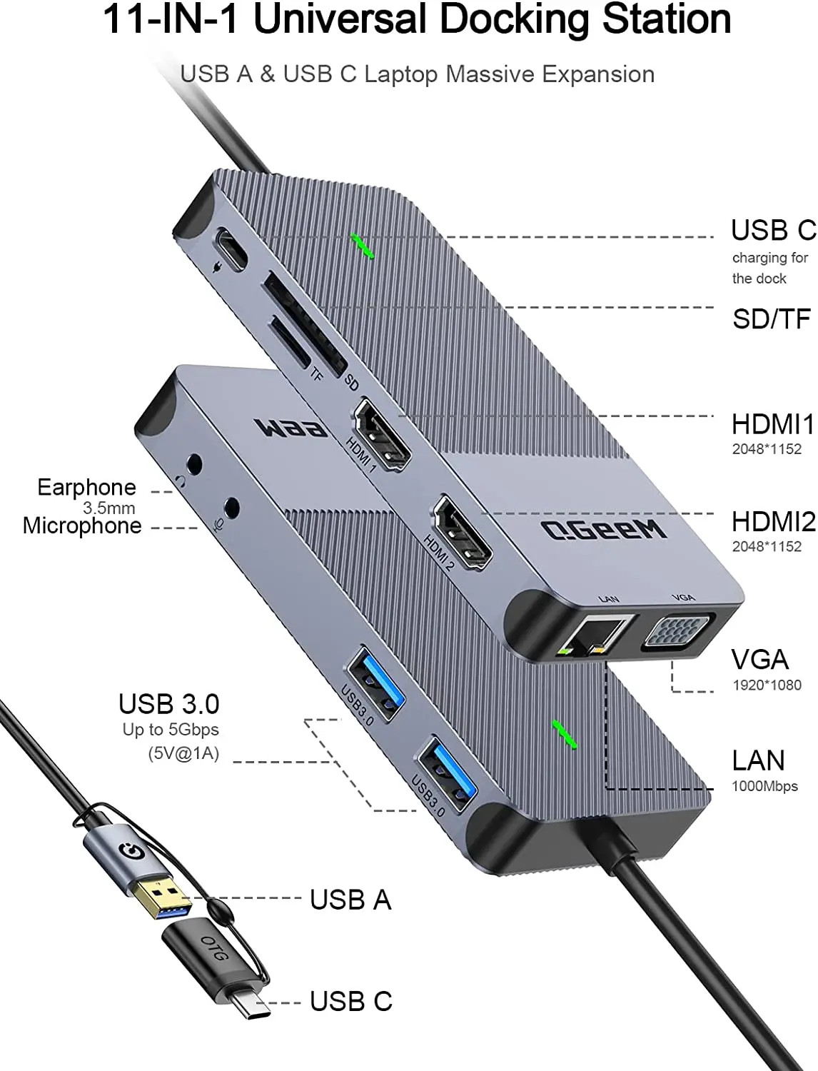 QGeeM USB 3.0 Docking Station, - огляд і ціна Home Office For Mac