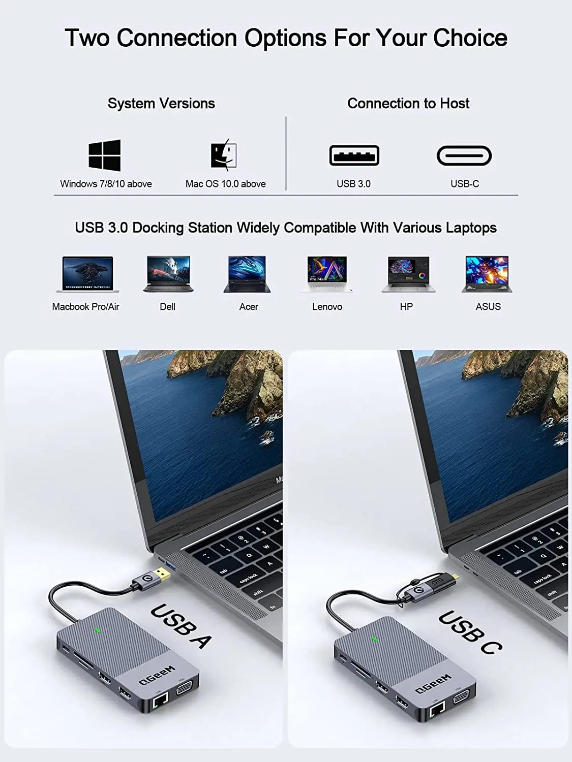 QGeeM USB 3.0 Docking Station, - огляд і ціна Home Office For Mac