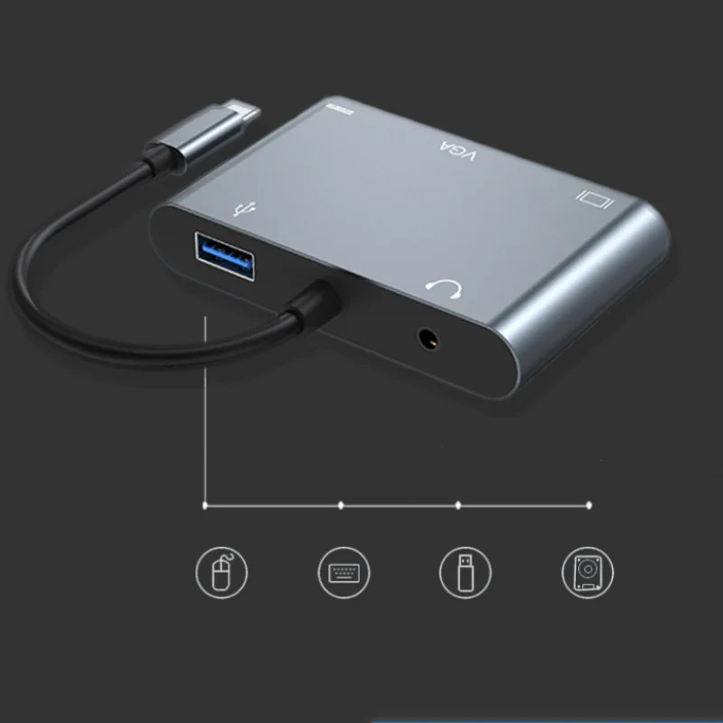 USB C Hub Multiport Adapter, 5 - огляд і ціна Home Office For Mac