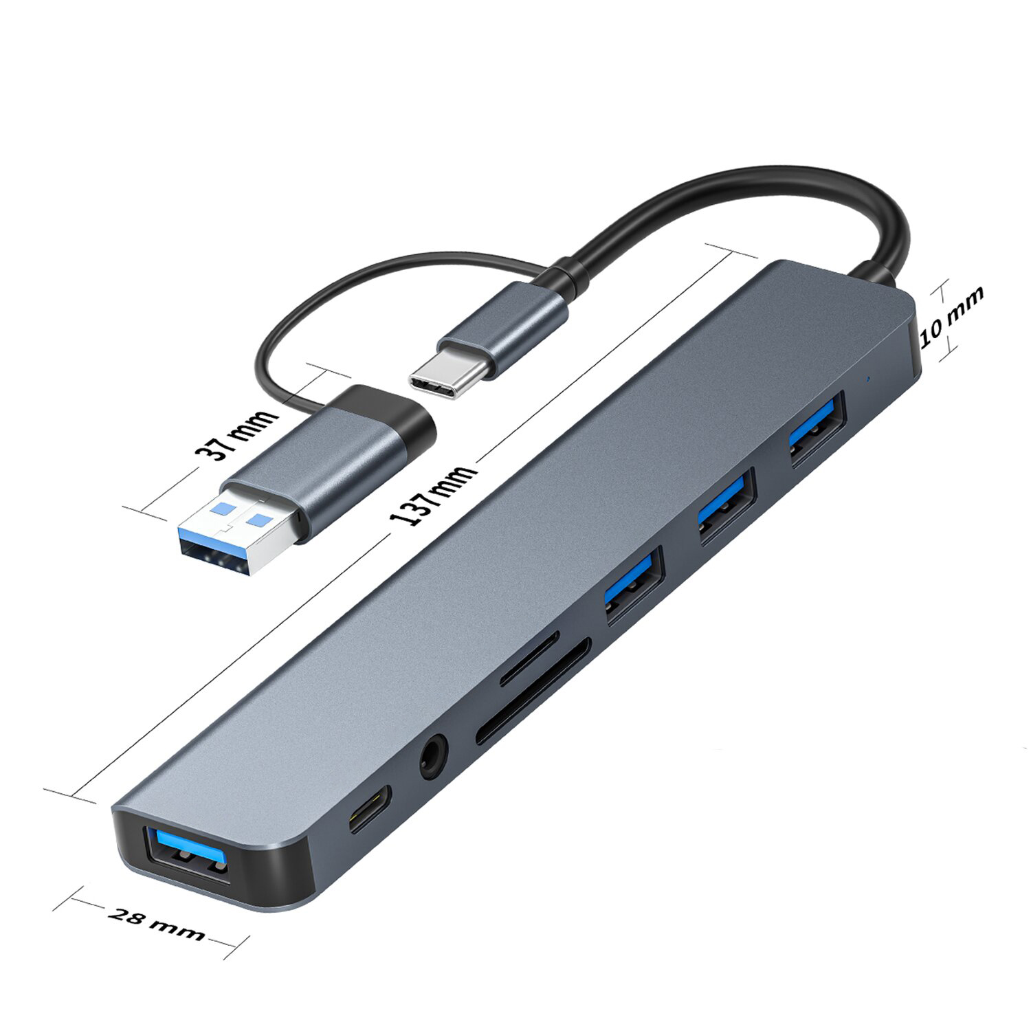8in1 USB C Hub 4 USB Ports 1 U - огляд і ціна Home Office For Mac