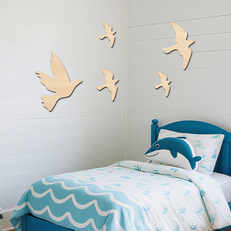 5Pcs Fly Birds Wooden Sign Sea - огляд і ціна Home Office Yoga Room