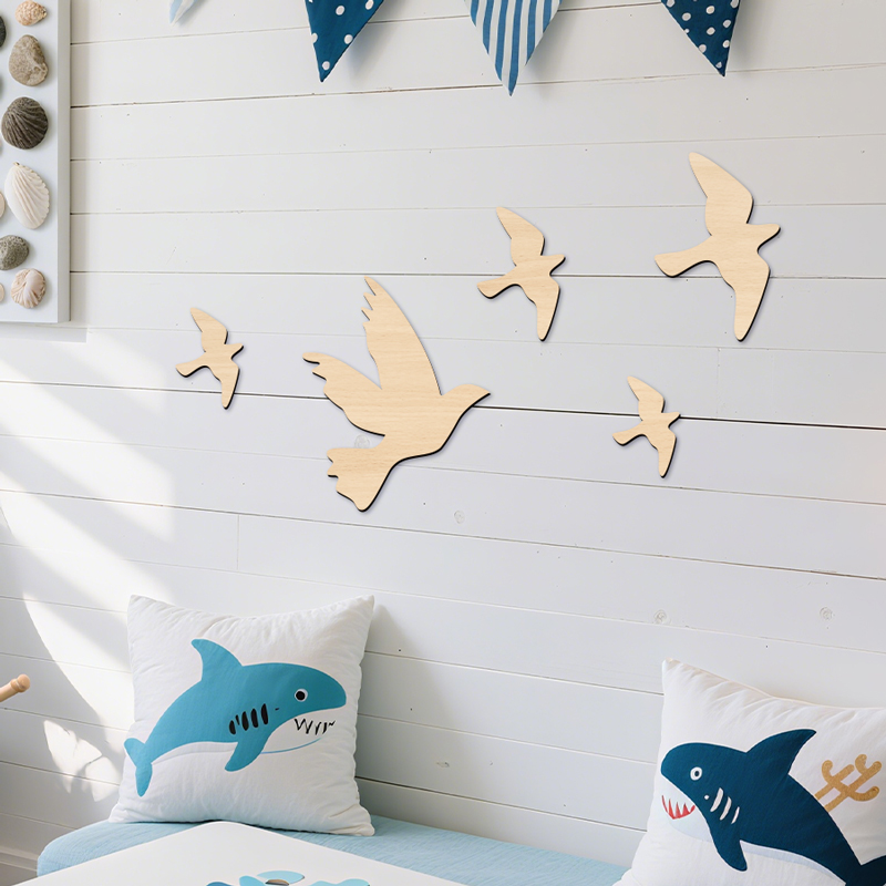 5Pcs Fly Birds Wooden Sign Sea - огляд і ціна Home Office Yoga Room