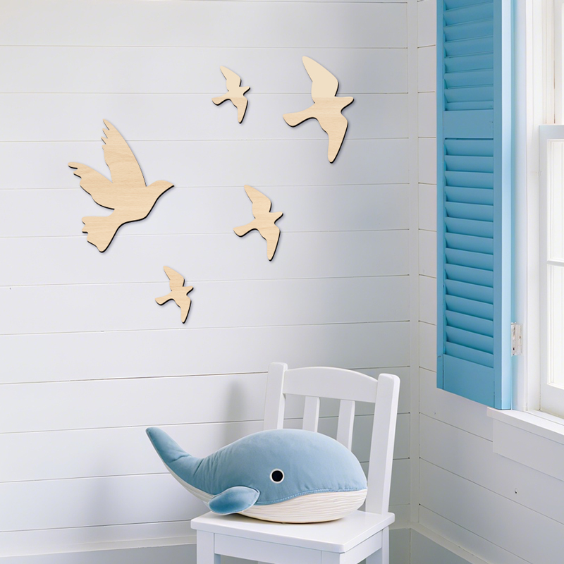 5Pcs Fly Birds Wooden Sign Sea - огляд і ціна Home Office Yoga Room