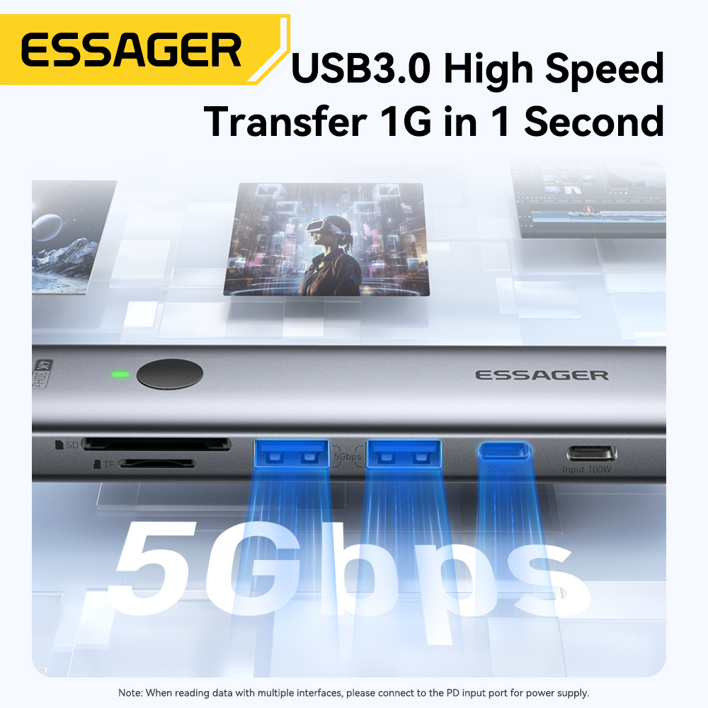 Essager USB C HUB 4K 7-in-1 Ty - огляд і ціна Home Office For Mac