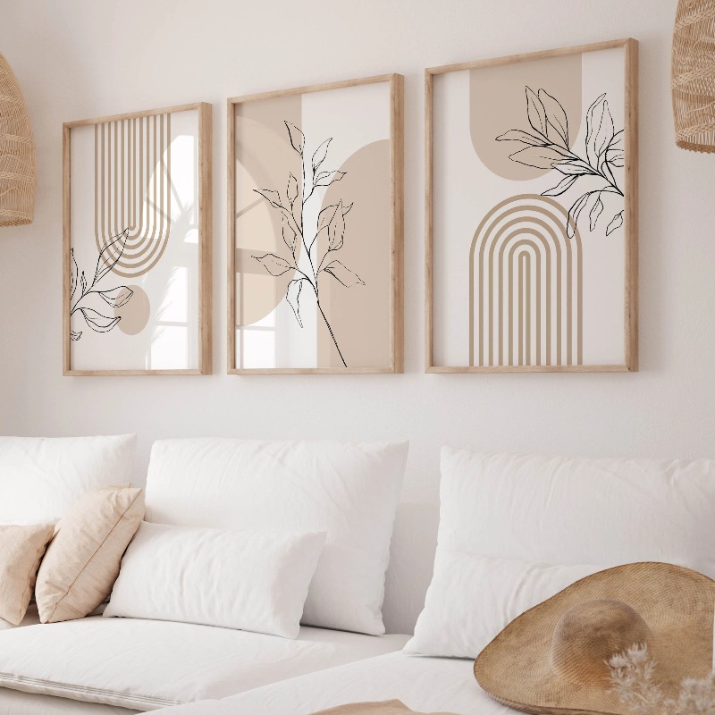Neutral Wall Art Prints for Mo - огляд і ціна Home Office Minimalist