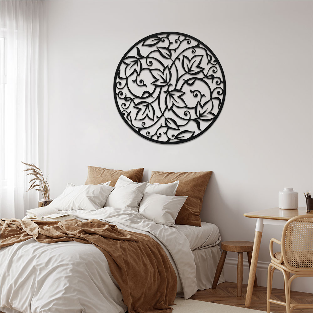 Elegant Black Metal Mandala Wa - огляд і ціна Home Office Yoga Room