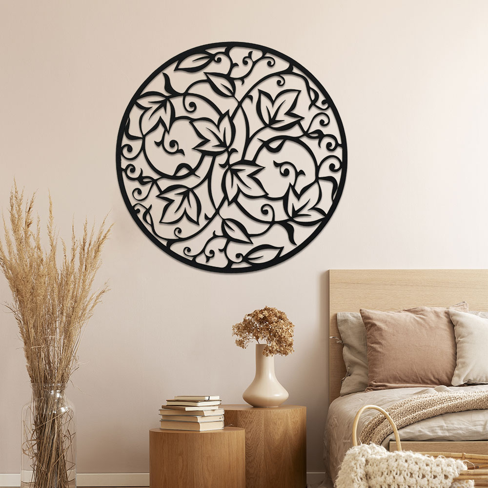 Elegant Black Metal Mandala Wa - огляд і ціна Home Office Yoga Room