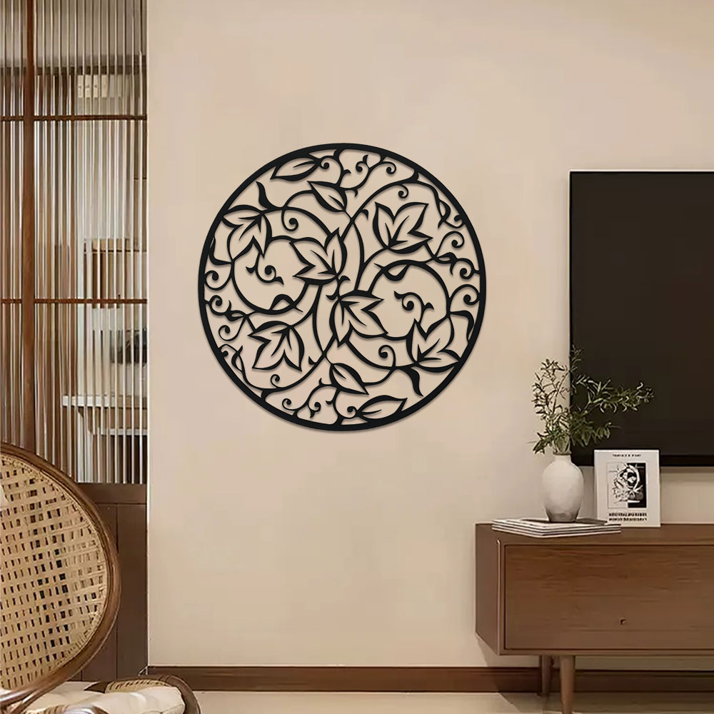 Elegant Black Metal Mandala Wa - огляд і ціна Home Office Yoga Room