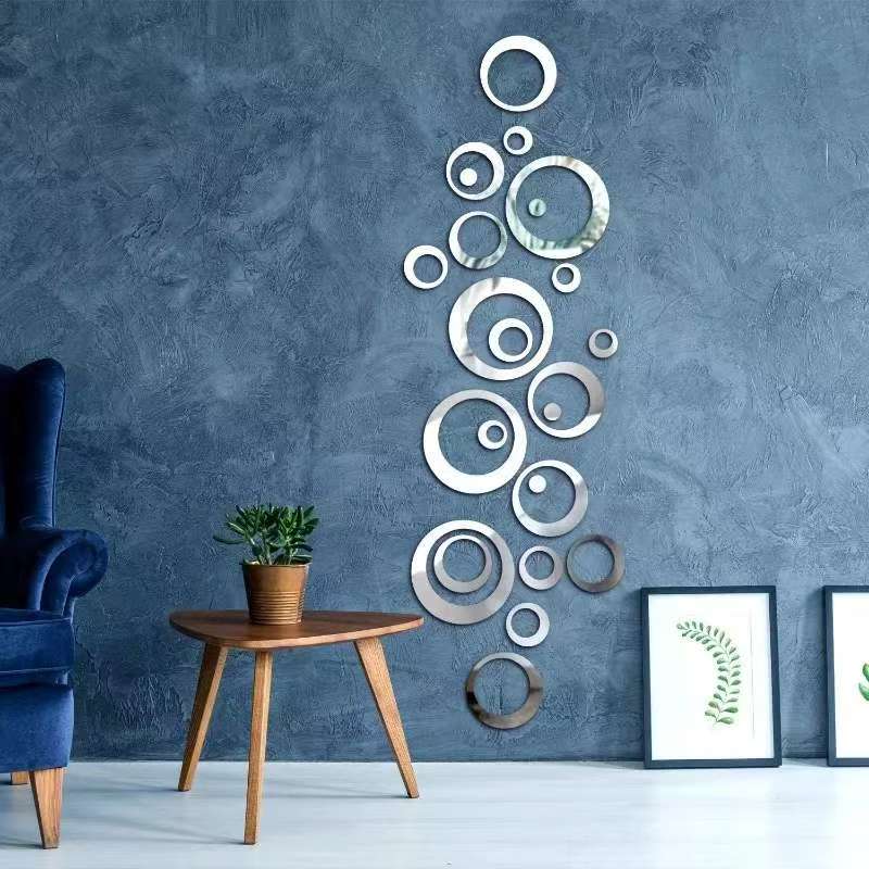 24pcs Circular Mirror Wall Sti - огляд і ціна Home Office Wallpaper