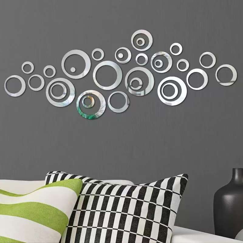24pcs Circular Mirror Wall Sti - огляд і ціна Home Office Wallpaper